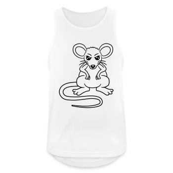 Maus Guckt Böse Wütend Frustriert Sauer Aggressiv - Männer Tank Top atmungsaktiv - Weiß - Vorne - Nick (188cm)