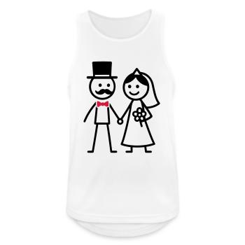 Couple de mariage Couple marié Mariage - Débardeur respirant Homme - blanc - Devant - Nick (188cm)