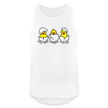 Drei aus dem Ei (c) - Männer Tank Top atmungsaktiv - Weiß - Vorne - Nick (188cm)