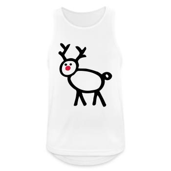 Stick figure reindeer deer funny motive - Men's Breathable Tank Top - white - Front - Nick (188cm)