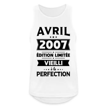Anniversaire 18 ans - Avril 2007 Perfection - Débardeur respirant Homme - blanc - Devant - Nick (188cm)
