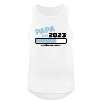 papa en 2023 veuillez patienter - Débardeur respirant Homme - blanc - Devant - Nick (188cm)
