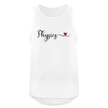 Physics - I love Physics Typography with a Heart - Men's Breathable Tank Top - white - Front - Nick (188cm)