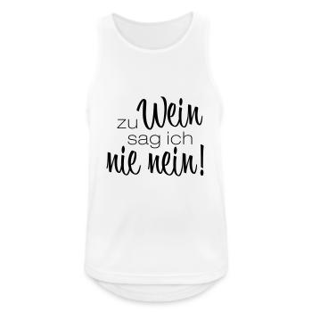 Zu Wein sag ich nie nein - Spruch Weinliebhaber - Männer Tank Top atmungsaktiv - Weiß - Vorne - Nick (188cm)