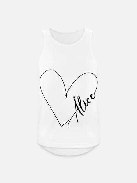 Alice Name Heart Line - Men's Breathable Tank Top - white