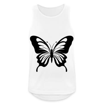 Symbole papillon - Débardeur respirant Homme - blanc - Devant - Nick (188cm)