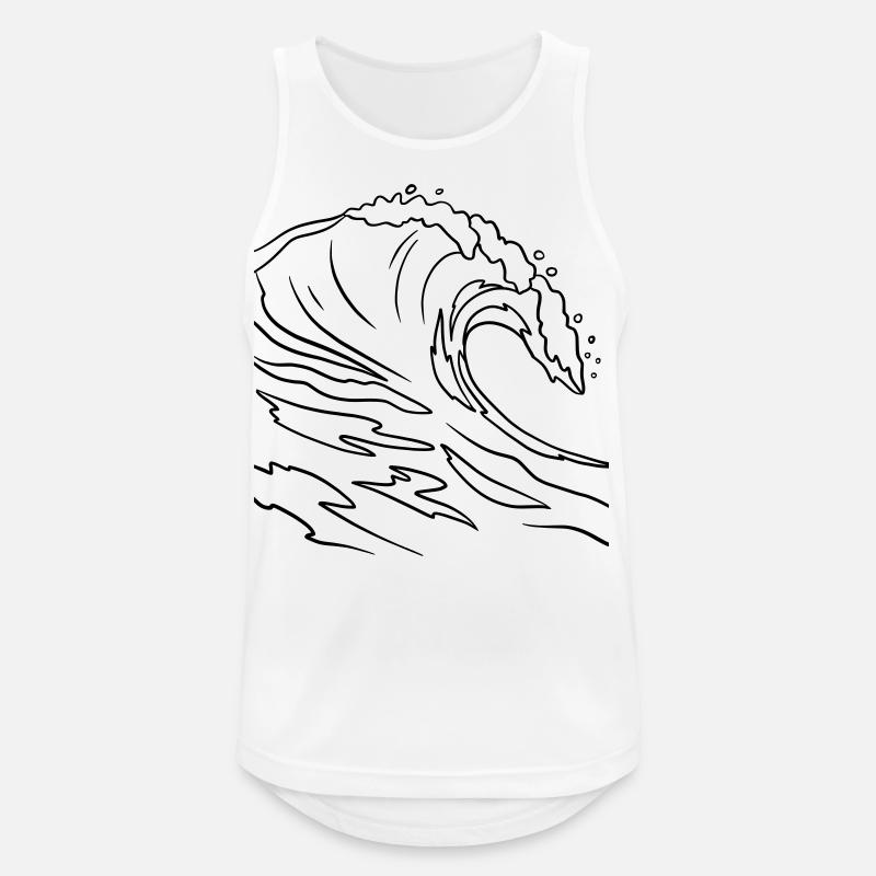 A wave vector black - Men's Breathable Tank Top - white