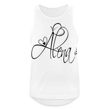 Alena Name Vorname Mädchen Kalligrafie Dekor - Männer Tank Top atmungsaktiv - Weiß - Vorne - Nick (188cm)