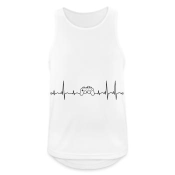 ekg controller Puls - Männer Tank Top atmungsaktiv - Weiß - Vorne - Nick (188cm)