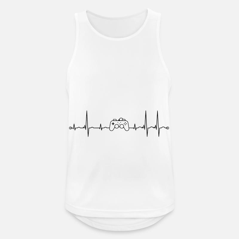 ecg controller pulse - Men's Breathable Tank Top - white