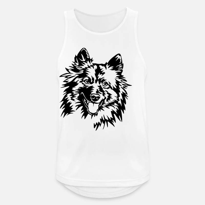 Wolfspitz Head - Men's Breathable Tank Top - white