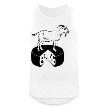Ziege auf Käse - Männer Tank Top atmungsaktiv - Weiß - Vorne - Nick (188cm)