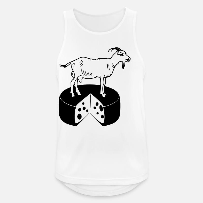 Ziege auf Käse - Männer Tank Top atmungsaktiv - Weiß