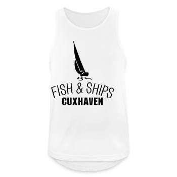 Fish and Ships Cuxhaven - Men's Breathable Tank Top - white - Front - Nick (188cm)