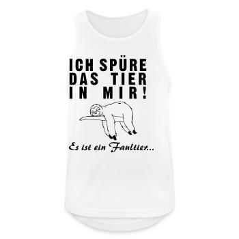 Entdecke das Tier in dir - Faultier - Männer Tank Top atmungsaktiv - Weiß - Vorne - Nick (188cm)