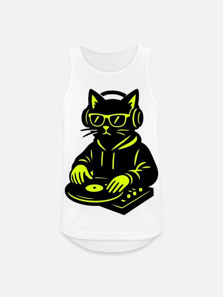 DJ Cat - Men's Breathable Tank Top - white