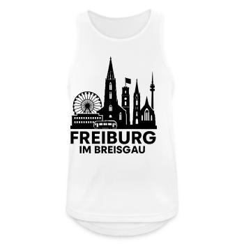 Fribourg-en-Brisgau Monument Ville Silhouette - Débardeur respirant Homme - blanc - Devant - Nick (188cm)