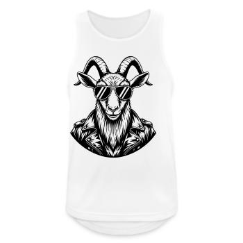 Cool billy goat with sunglasses – Line Art - Men's Breathable Tank Top - white - Front - Nick (188cm)