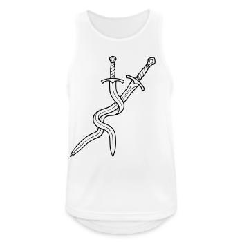 Schwerter Gekreuzt Fantasy Rollenspiel LARP - Männer Tank Top atmungsaktiv - Weiß - Vorne - Nick (188cm)