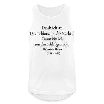 Heinrich Heine Deutschland in der Nacht - Männer Tank Top atmungsaktiv - Weiß - Vorne - Nick (188cm)
