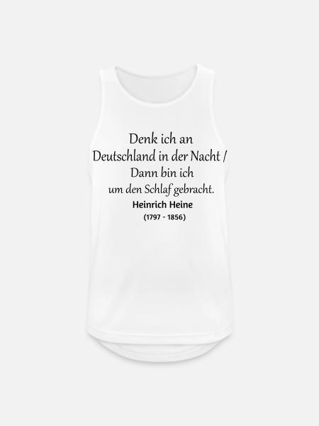 Heinrich Heine Deutschland in der Nacht - Männer Tank Top atmungsaktiv - Weiß