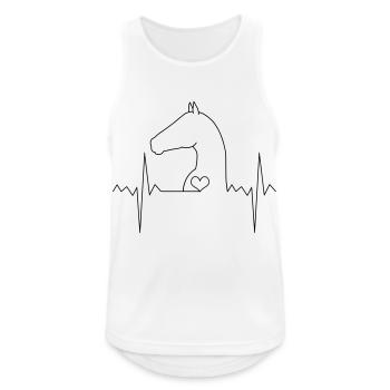 Cheval de rythme cardiaque - Débardeur respirant Homme - blanc - Devant - Nick (188cm)