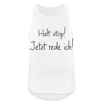 Halt stop - Männer Tank Top atmungsaktiv - Weiß - Vorne - Nick (188cm)