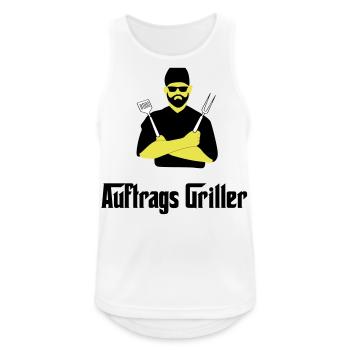 BBQ Grillen - Männer Tank Top atmungsaktiv - Weiß - Vorne - Nick (188cm)