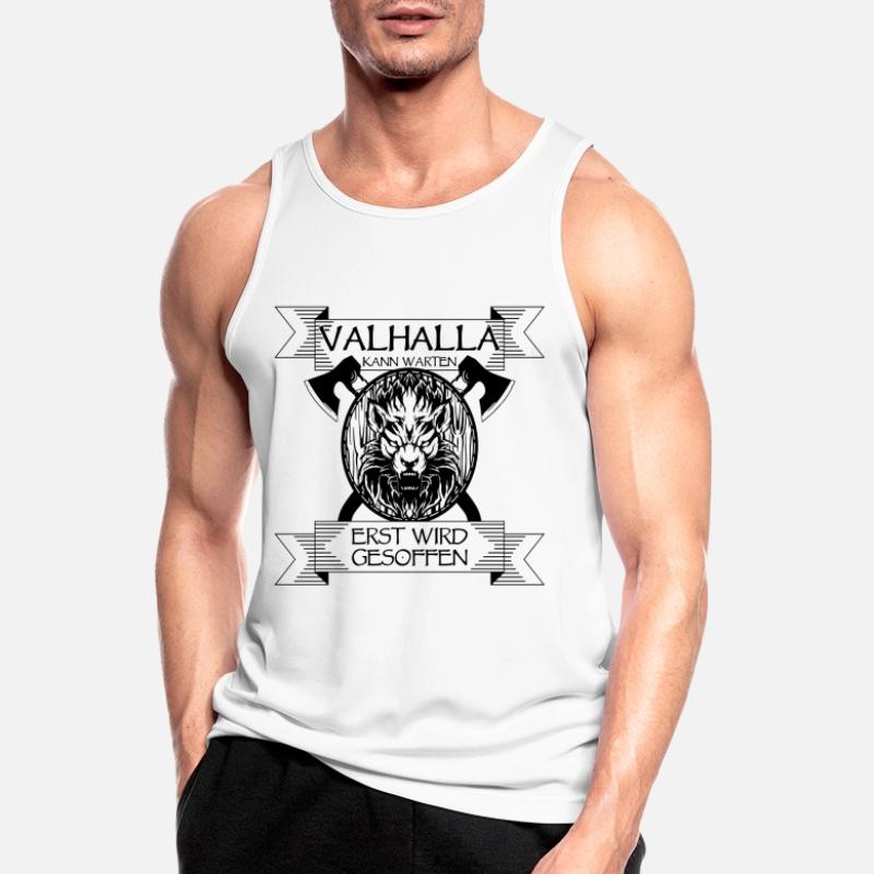 Valhalla kann warten, erst wird gesoffen! Männer Tank Top atmungsaktiv