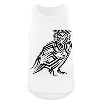 Owl Tribal Tattoo - Men's Breathable Tank Top - white - Front - Nick (188cm)