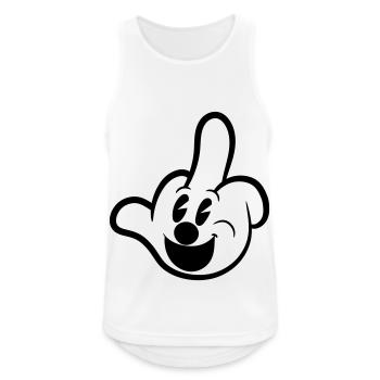 Mittelfinger Comic Handschuh Sarkasmus bürohumor - Männer Tank Top atmungsaktiv - Weiß - Vorne - Nick (188cm)