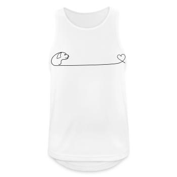 Dog Heart One Line - Men's Breathable Tank Top - white - Front - Nick (188cm)