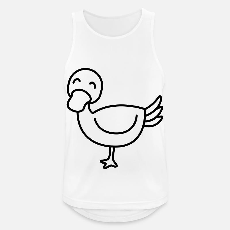 Ente Comic Tier - Männer Tank Top atmungsaktiv - Weiß