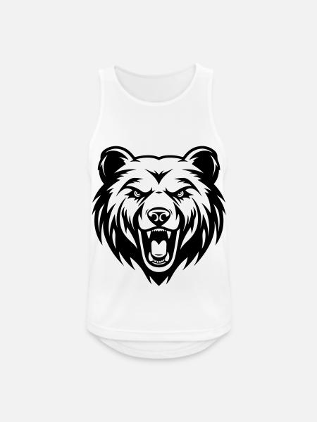 Bear Head - Men's Breathable Tank Top - white