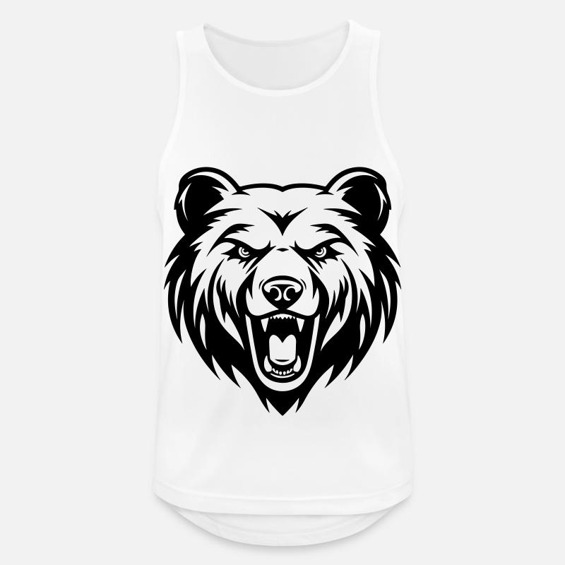 Bear Head - Men's Breathable Tank Top - white