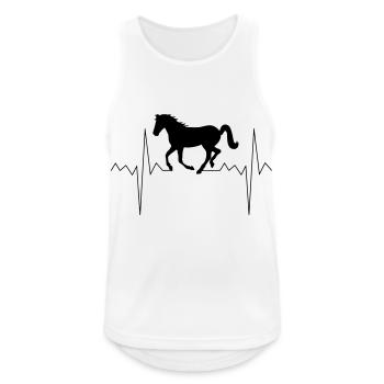 Fréquence cardiaque pouls pouls cheval cavalier cadeau - Débardeur respirant Homme - blanc - Devant - Nick (188cm)