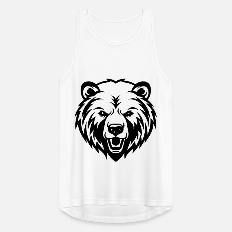 Bear Grizzly Silhouette Head Men's Breathable Tank Top