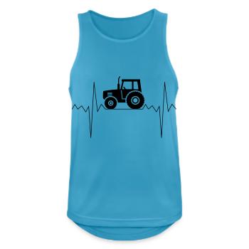 Rythme cardiaque tracteur tracteur cadeau - Débardeur respirant Homme - bleu saphir - Devant - Nick (188cm)