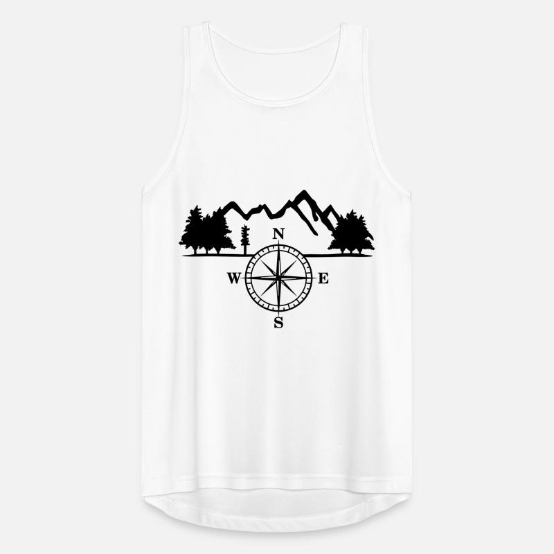 Berge, Bäume und Kompass, Survival Männer Tank Top atmungsaktiv