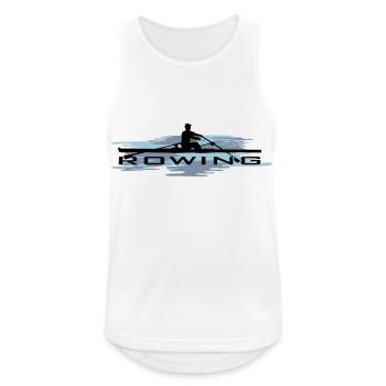 Rudern, Ruderer und Wasser - Männer Tank Top atmungsaktiv - Weiß - Vorne - Nick (188cm)