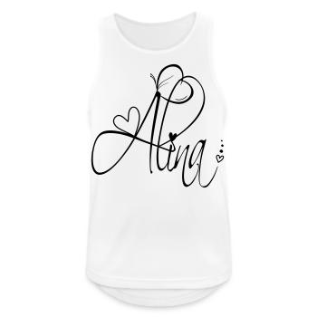 Alina Nom Prénom Fille Calligraphie Décor - Débardeur respirant Homme - blanc - Devant - Nick (188cm)