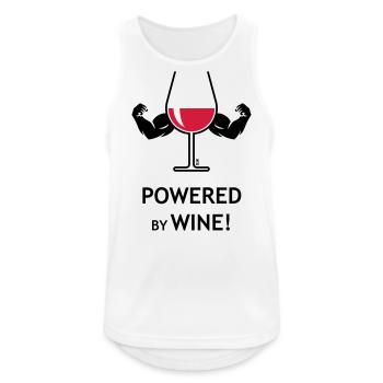 Powered By Wine! (Wein / Rotwein / Offen / 2C) - Männer Tank Top atmungsaktiv - Weiß - Vorne - Nick (188cm)