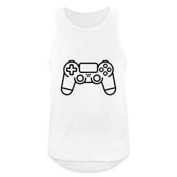 Jeux vidéo manette - Débardeur respirant Homme - blanc - Devant - Nick (188cm)