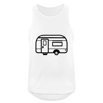 petite caravane - Débardeur respirant Homme - blanc - Devant - Nick (188cm)
