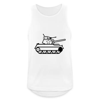 Panzer - Männer Tank Top atmungsaktiv - Weiß - Vorne - Nick (188cm)
