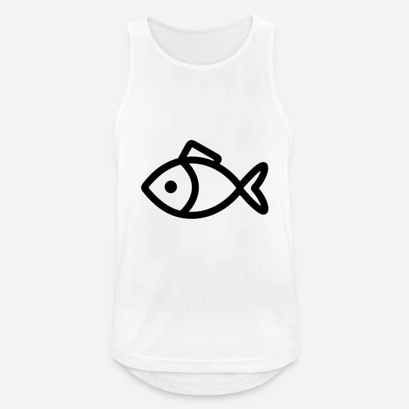 Fisch - Männer Tank Top atmungsaktiv - Weiß