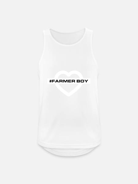 Farmer Boy Heart Love - Men's Breathable Tank Top - white