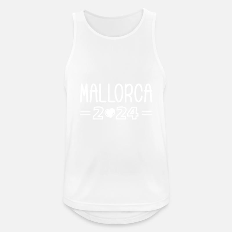 Mallorca 2024 Heart - Men's Breathable Tank Top - white