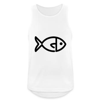 Fisch - Männer Tank Top atmungsaktiv - Weiß - Vorne - Nick (188cm)