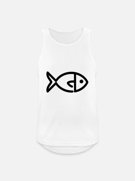 Fisch - Männer Tank Top atmungsaktiv - Weiß
